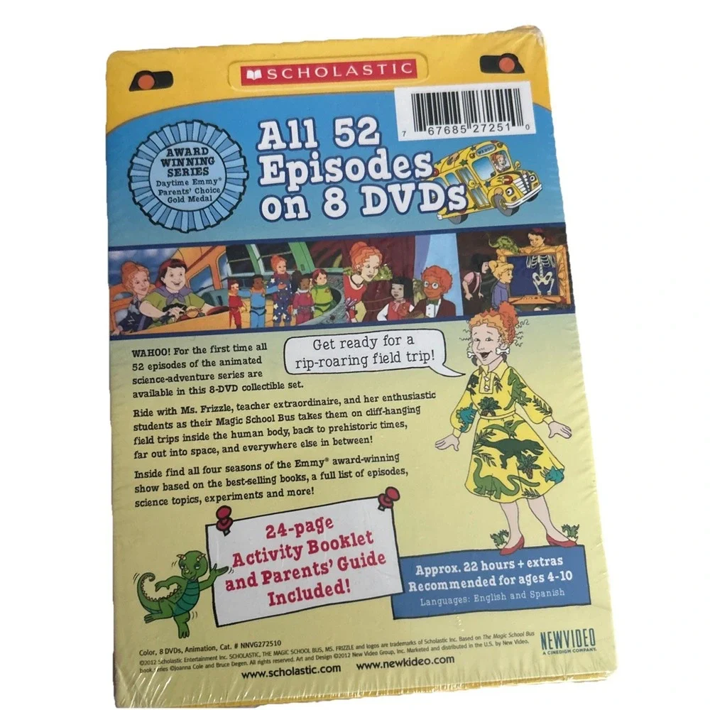 Scholastic's THE MAGIC SCHOOL BUS: THE COMPLETE SERIES 8-DVD Boxed‎ Set - MINT!